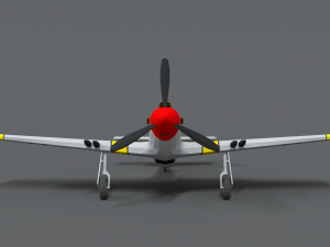 low poly cartoon north american p-51 mustang Model 3D
