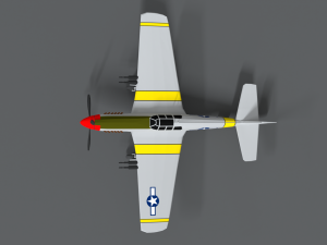 low poly cartoon north american p-51 mustang Model 3D