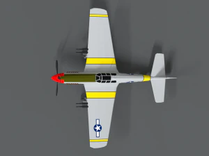 low poly cartoon north american p-51 mustang 3D Model