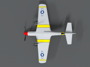 low poly cartoon north american p-51 mustang Model 3D