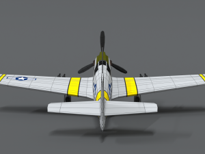 low poly cartoon north american p-51 mustang Model 3D