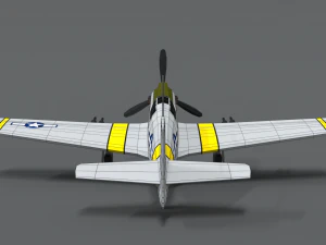 low poly cartoon north american p-51 mustang 3D Model