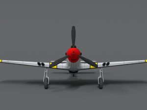 low poly cartoon north american p-51 mustang Model 3D