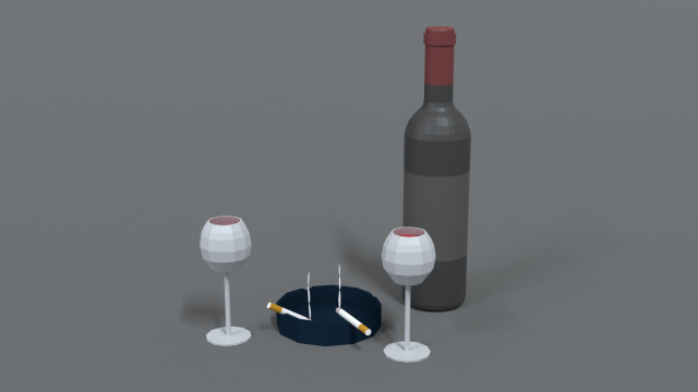 low poly cartoon wine and cigarettes scene Modelo 3D .c4d .max .obj .3ds .fbx .stl .blend 