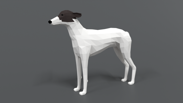 low poly cartoon greyhound dog Modèle 3D .c4d .max .obj .3ds .fbx .stl .blend 