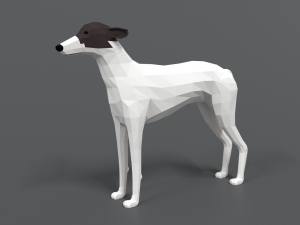 low poly cartoon greyhound dog 3D 모델