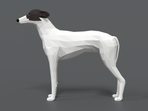 low poly cartoon greyhound dog Modèle 3D