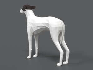 low poly cartoon greyhound dog Modèle 3D