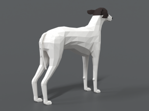 low poly cartoon greyhound dog Modèle 3D