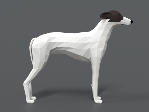 low poly cartoon greyhound dog Modèle 3D