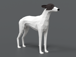 low poly cartoon greyhound dog Modèle 3D