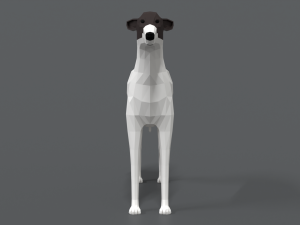 low poly cartoon greyhound dog Modèle 3D