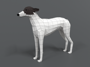 low poly cartoon greyhound dog Modèle 3D