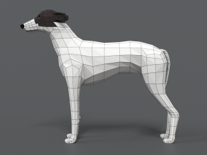 low poly cartoon greyhound dog Modèle 3D