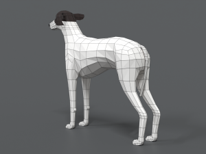 low poly cartoon greyhound dog Modèle 3D
