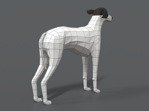 low poly cartoon greyhound dog Modèle 3D