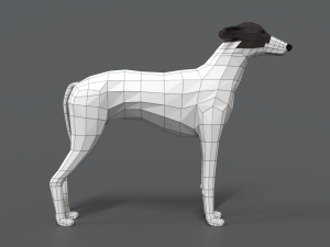 low poly cartoon greyhound dog Modèle 3D