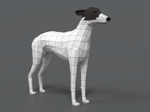 low poly cartoon greyhound dog Modèle 3D