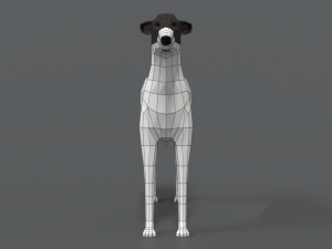 low poly cartoon greyhound dog Modèle 3D