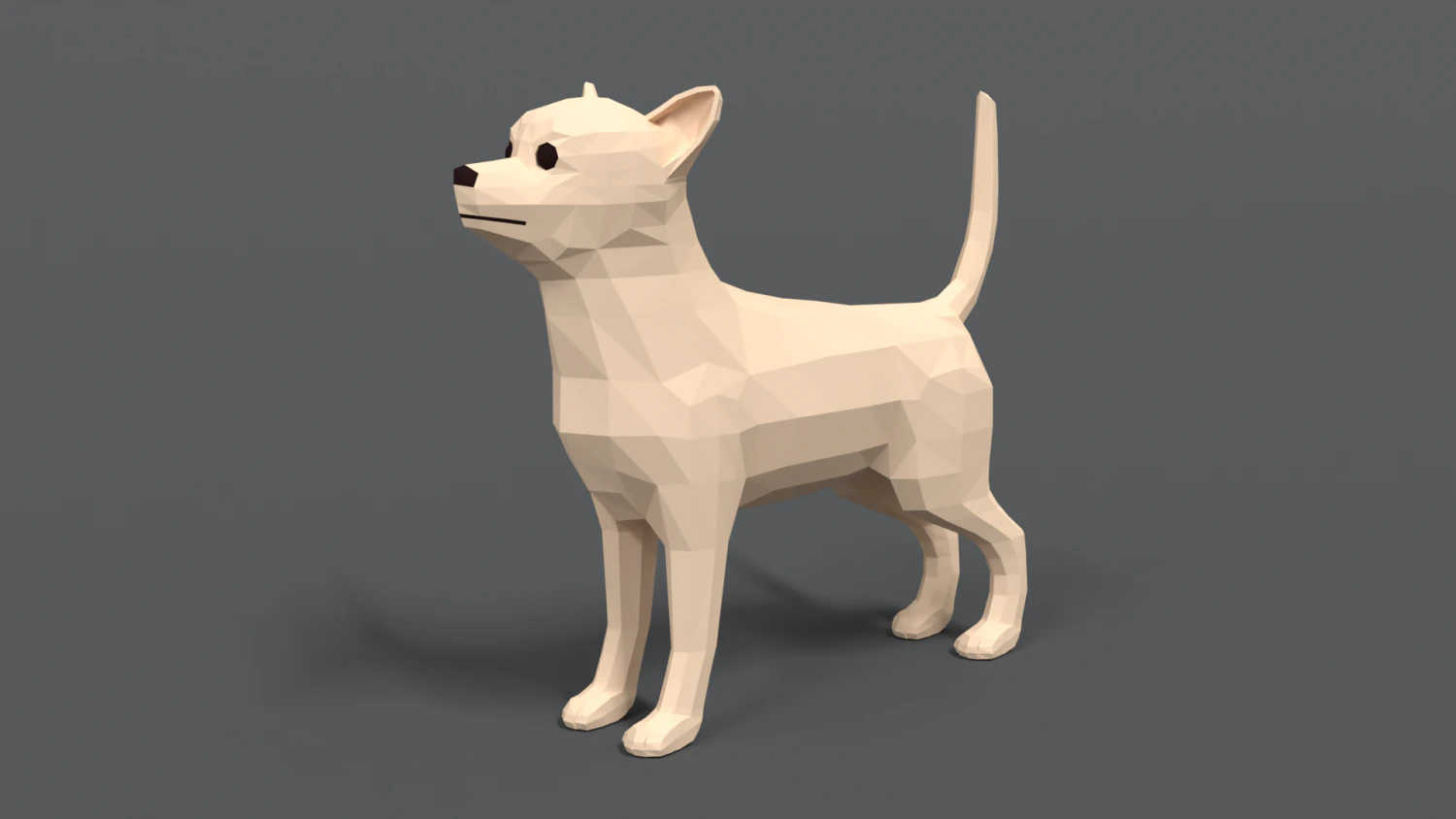 low poly cartoon chihuahua dog 3D Model .c4d .max .obj .3ds .fbx .stl .blend 
