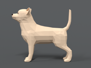 low poly cartoon chihuahua dog 3D मॉडल