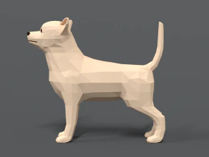 low poly cartoon chihuahua dog 3D Model