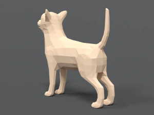 low poly cartoon chihuahua dog 3D Model