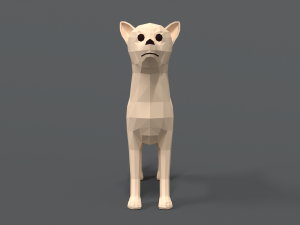 low poly cartoon chihuahua dog 3D मॉडल