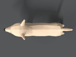 low poly cartoon chihuahua dog 3D Model