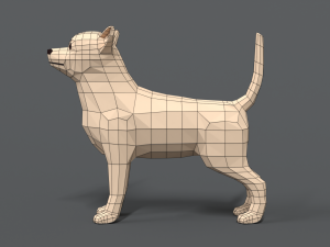 low poly cartoon chihuahua dog 3D मॉडल