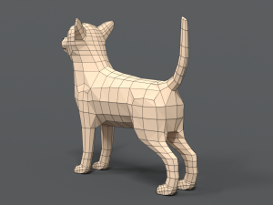 low poly cartoon chihuahua dog 3D मॉडल