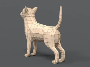 low poly cartoon chihuahua dog 3D Model