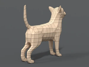 low poly cartoon chihuahua dog 3D Model