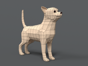 low poly cartoon chihuahua dog 3D मॉडल