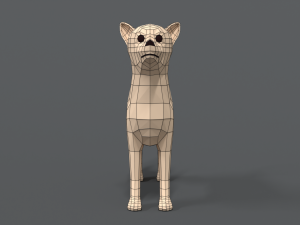 low poly cartoon chihuahua dog 3D मॉडल