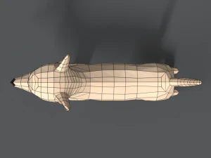 low poly cartoon chihuahua dog 3D Model