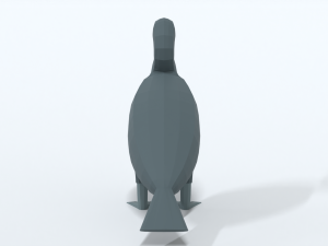 low poly cartoon great cormorant Model 3D