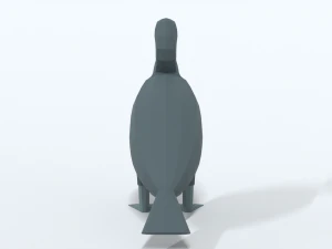 low poly cartoon great cormorant 3D Model