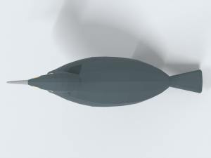low poly cartoon great cormorant Model 3D