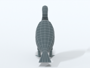 low poly cartoon great cormorant Model 3D