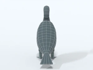 low poly cartoon great cormorant 3D Model
