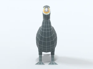 low poly cartoon great cormorant 3D Model