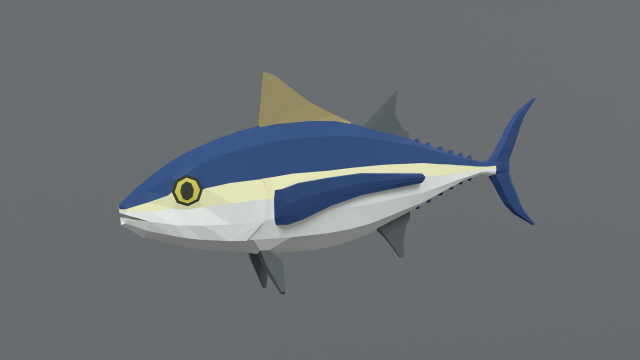low poly cartoon tuna fish Modello 3D .c4d .max .obj .3ds .fbx .stl .blend 