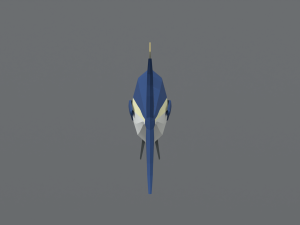low poly cartoon tuna fish Modello 3D