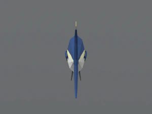low poly cartoon tuna fish 3D Model