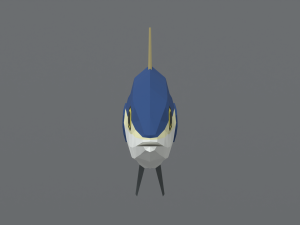 low poly cartoon tuna fish Modello 3D