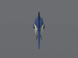 low poly cartoon tuna fish Modello 3D