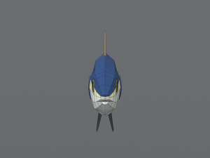 low poly cartoon tuna fish Modello 3D