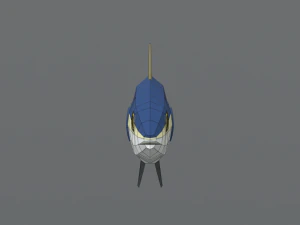 low poly cartoon tuna fish 3D Model