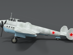 low poly cartoon petlyakov pe-2 wwii airplane 3Dモデル